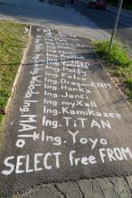 After graduation we inscripted our names on the path - my name is on the top
