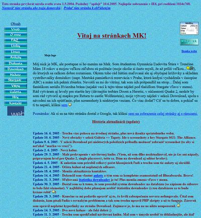 Prvý MekWeb, vtedy vlastne MK Web